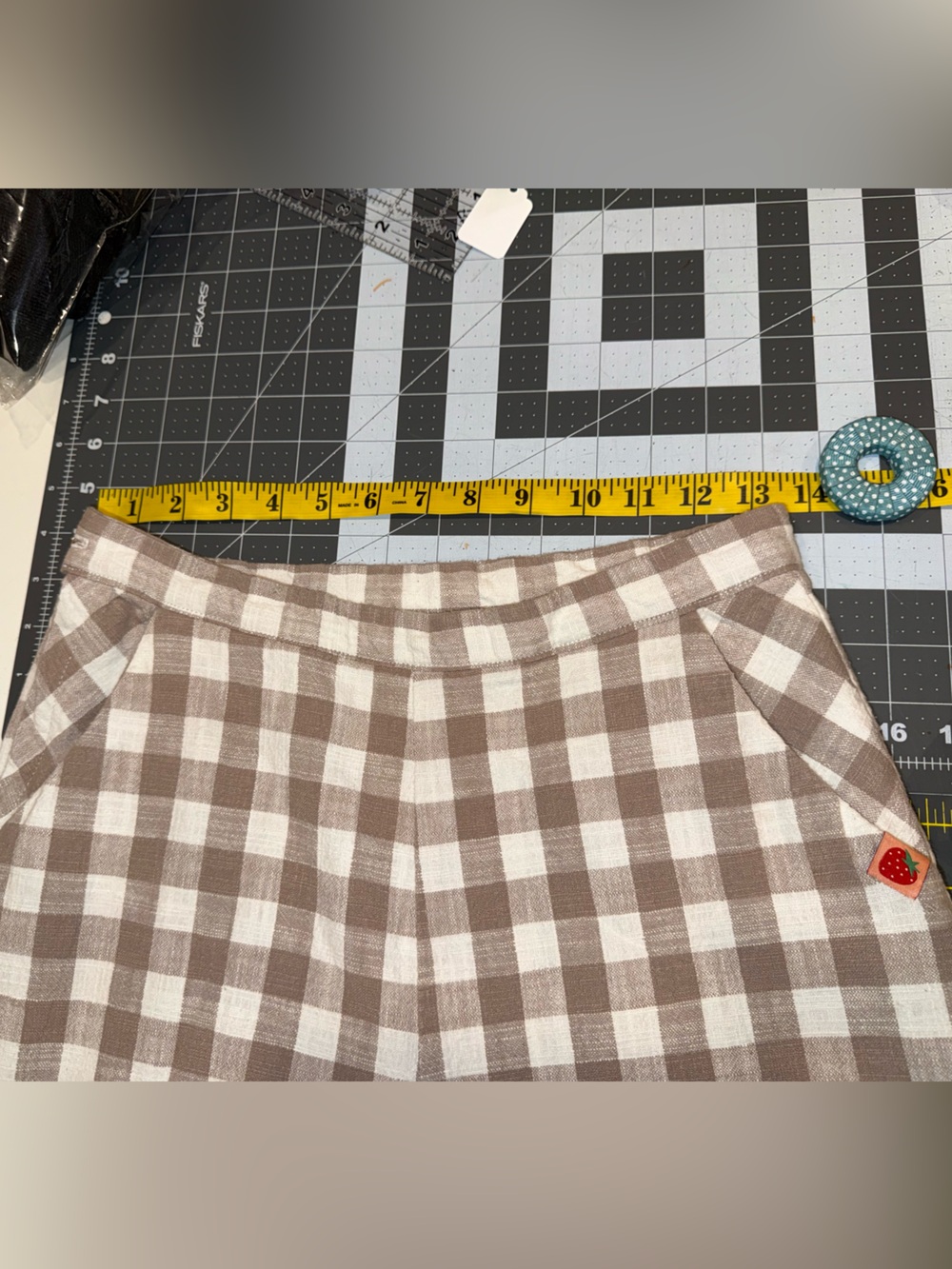 Handmade Wide-Leg, High Waist Gingham Pants - Picture 6 of 7